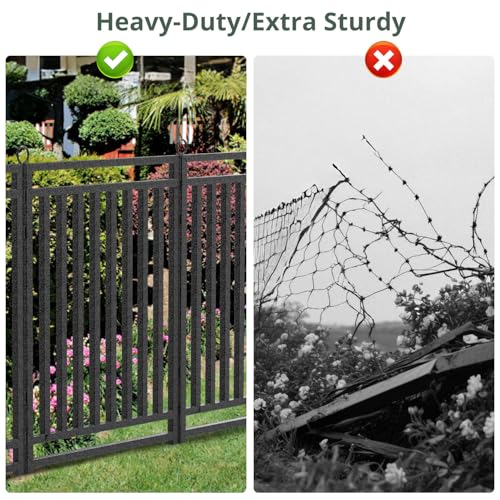 Decorative Garden Fence Metal Dog Fence Outdoor for Yard, 110ft (L) × 32in (H), 42 Panels + 6 Gates, Rustproof Animal Barrier Fencing for Patio & Flower Bed, No Dig, Black-Silver - size: 32in(H)x110ft(L)