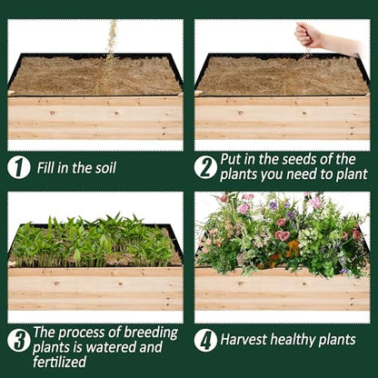 1PCS Raised Garden Bed Liner Fabric Raised Garden Bed Breathable Drainage Rectangle Grow Bags with Handles Fabric Garden Bed for Outdoor Garden Bed Holds Soil - 8ft x 4ft x 1ft - style: 8x4x1ft 1PCS