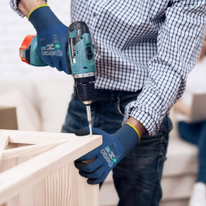 KAYGO Safety Work Gloves, MicroFoam Nitrile Coated, Men Women,KG18N - color: Dark Blue, size: Large