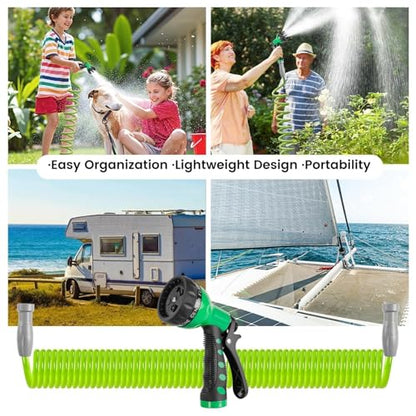 SPECILITE 50 FT 1/2" Polyurethane Coil Garden Hose with Spray Nozzle