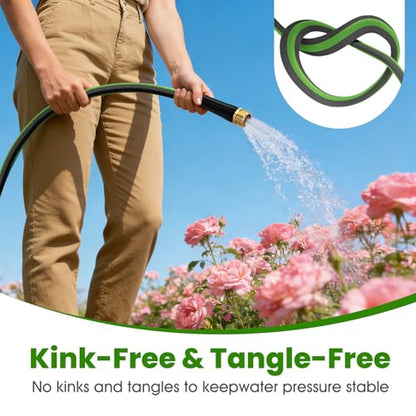 Garden Hose 25 FT, Non-Expanding Water Hose, Lightweight Flexible, Kink-Resistant & Burst-Resistant, High Pressure Garden Hose for Lawn, Garden, Car Wash & Outdoor Cleaning - size: 25FT
