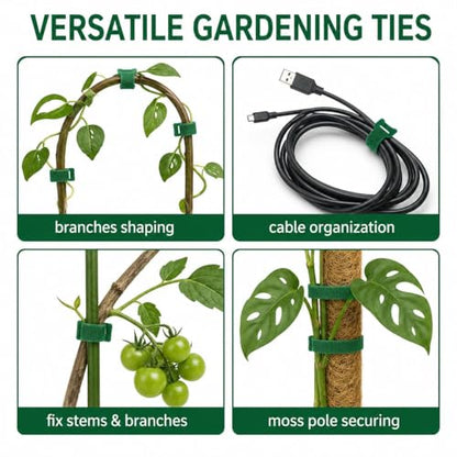10PCS Garden Plant Ties with Hook & Loop - Reusable Adjustable Nylon Straps for Vines, Tomatoes, Stems, and Plant Support, Secure Non-Slip Fastening Clips - size: 10PCS