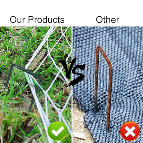 20 Pack 6 Inch Garden Stakes U-Shaped Tent Stake Heavy Duty Yard Ground Pin Lawn Spikes for Landscaping Weed Barrier Fabric, Green