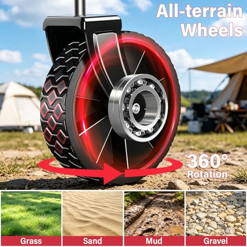 360LBS Portable Collapsible Wagon Cart, Foldable Folding Wagon, Black - color: Wagons-grey01