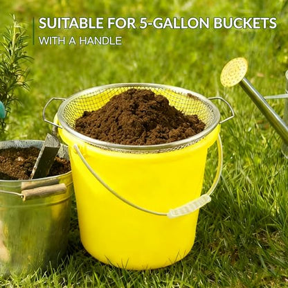 3PCS Soil Sifter for Gardening, Rock Sifter for 5gallon Bucket, Dirt Sifter Compost Sifter, Sifter for Gravel Sawdust Vermicompost, 3mm, 6mm,8mm, Soil Sifter with Handle - color: 3PCS(1/4in,1/8in,3/8in)
