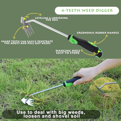 Weed Puller Tool 3pcs, 2026 New Portable Weeder Tool, Weeding Tool with Stainless Steel, Garden Tools for Plant & Weeding, Crack Weeder Tool, Weed Remover Tool for Farm & Backyard