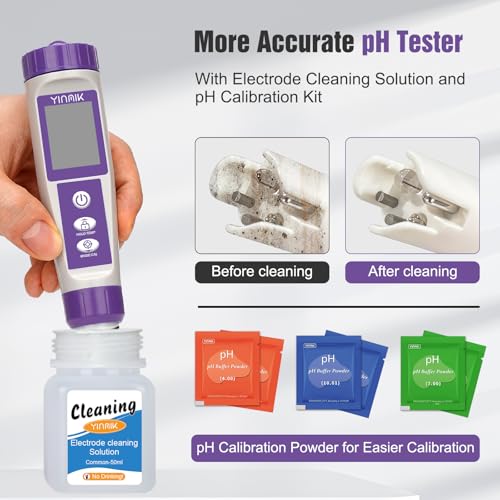 YINMIK Hydrogen Water Tester pH TDS Meter ORP Tester with Cleaning Solution