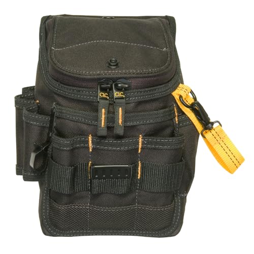 CLC Custom Leathercraft 1524 Ziptop Utility Pouch, Medium, Black, 11 Pockets - size: 11 POCKET