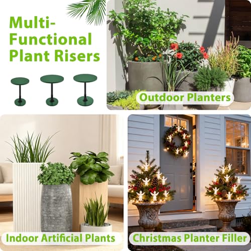 Axcoix 2 Pack Adjustable Height Plant Risers for Inside Pots, 7.5-12" Planter Inserts for Large Pots, Pot Fillers for Tall Square Round Taper Planters (6" 8" 10" Base or Top) - size: Short Lift: 7.5-12" Rise - 2Pack