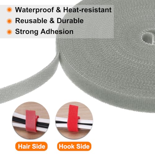 HARFINGTON Garden Plant Tape 16.4ft 25/32" Reusable Ties Strap Gray - color: Gray, size: 16.4ft x 25/32"