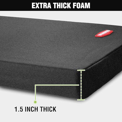 WORKPRO 17" Kneeling Pad with Removable Cover, Soft NBR Foam Cushioning - color: Black