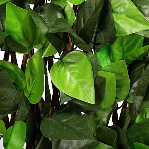 DOEWORKS Expandable Faux Ivy Trellis Fence, Patio Privacy Screen, 2 Pack - color: Mixed Green, size: 16 x 45 in, 2 Panel