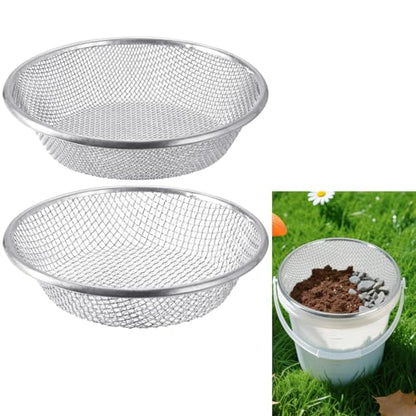 Soil Sifter Galvanized Screen, Soil Sieve for Compost Dirt Sand Rock, Rust-Resistant Sifter for 5 Gallon(1/8in,1/4in) - style: 2PCS(1/8in,1/4in)