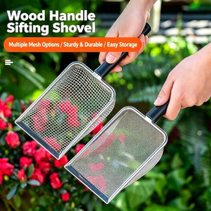 3PACK Gardening Soil Sifter, Rust-Proof Garden Sifters Tool