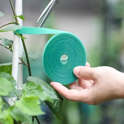 1 Roll 5m/196inch Hook And Loop Garden Plant Ties Tape, Reusable And Adjustable Fastener For Strong Support In Indoor/Outdoor Gardening, Thicker Design For Tomato Vines & Growing Plants
