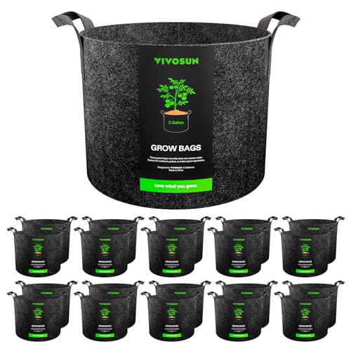 VIVOSUN 20-Pack 2 Gallon Plant Grow Bags Fabric Pots with Handles - size: 2 Gallons, style: 20-Pack