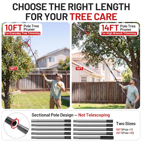 Suchtale 14FT Pole Tree Pruner for High Branch Trimming with Saw - size: 14FT