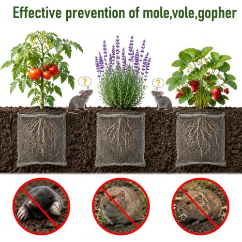 15 Gallon Gopher Baskets,24"x 24" Root Guard Proof Wire Baskets,304 Stainless Steel Plant Root Protector Cage（2 Pack） - size: 15 Gallon-2Pcs