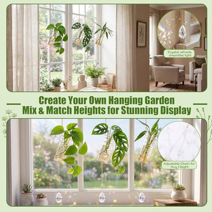 Sieral 3 Set 3 Set Hanging Propagation Stations with Crystal Suncatchers