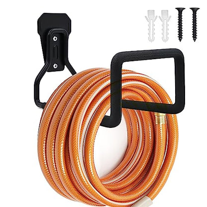 Garden Hose Holder - Hose Hanger Wall Mount, Heavy Duty Water Hose Holder for Outdoor/Indoor Use in Yard, Metal Durable Hose Hooks, Ideal for Water Hose Storage