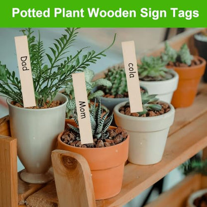 Wooden Plant Labels 55 Pcs, 6 Inch Potted Plant Name Tags Wood