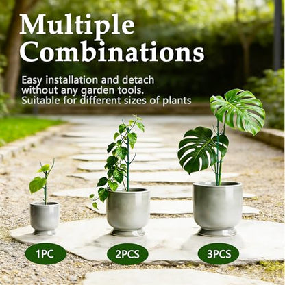 15 Pack Adjustable Stackable Monstera Plant Support Poles Garden Stakes