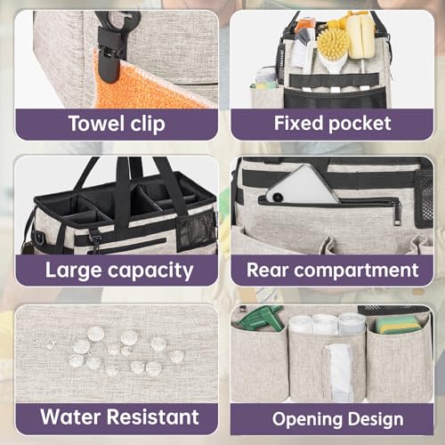 IBVIVIC Wearable Cleaning Caddy Bag for Cleaning Supplies, White - color: White