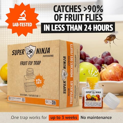 Super Ninja Fruit Fly Traps for Indoors, 12 Pack - size: 12 Traps