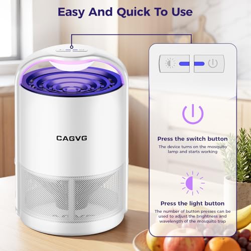 Fly Trap Indoor, Fruit Fly Traps for Indoors Suction &Adjust Light, White - color: White