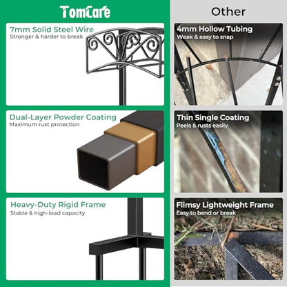 TomCare Garden Hose Holder, Heavy Duty Water Hose Hanger for 160FT Hose - color: Black, size: 15″ W