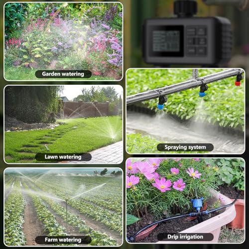 Uzoli SGW07 Sprinkler Timer 2 Outlets, Programmable Water Hose Timer