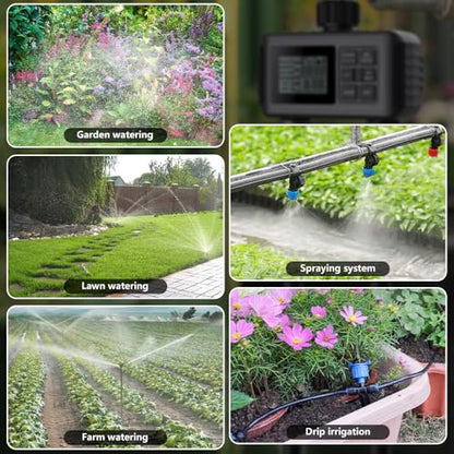 Uzoli SGW07 Sprinkler Timer 2 Outlets, Programmable Water Hose Timer