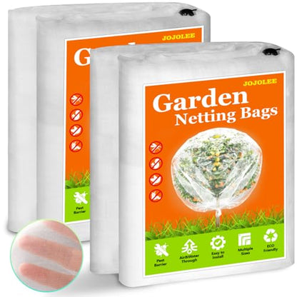 JOJOLEE Garden Blueberry Bush Netting Cover, 2Pcs 5.9 x 5.9FT Insect Bird Nettings with Zipper and Drawstring, Protective Plant Cover Mesh Net Bags for Fruit Trees, Tomatoes, Flowers - size: 5.9FT x 5.9FT