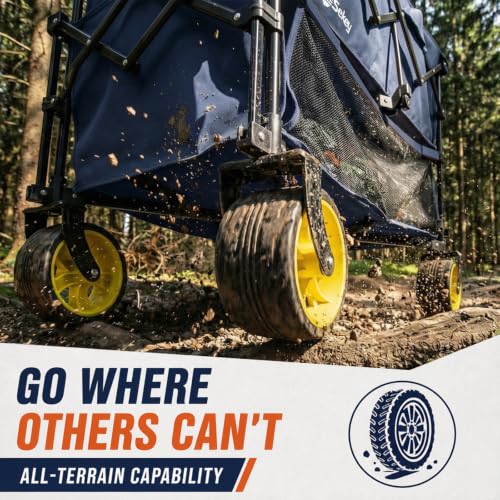Sekey 400L Double-Decker Wagon, 500 lb Capacity, 50 in Extender - color: Navy Blue
