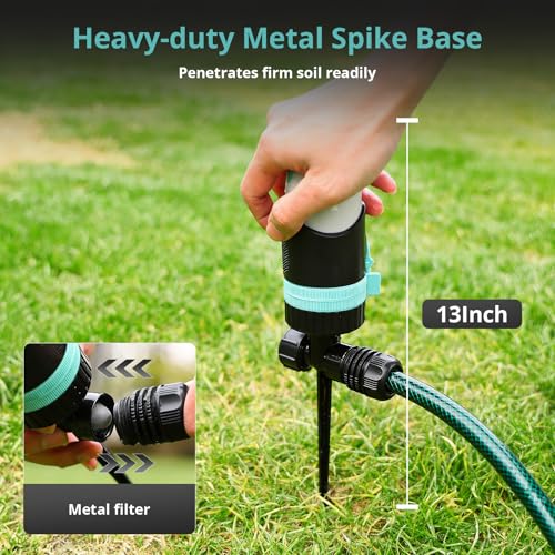 QUOBAS 360°Rotating Sprinkler for Yard, Heavy Duty Water Sprinkler for Lawn