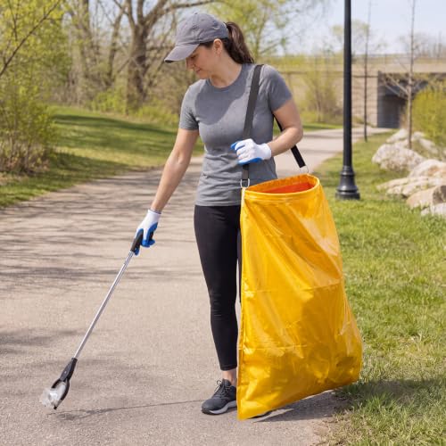 Faccito 2 Pack Litter Bag with Shoulder Strap Trash Leaf Bag Holder, Yellow - color: Yellow