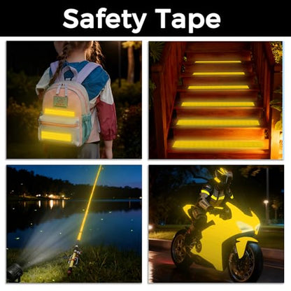 SWRT Reflective Tape 2 Inch x 30 Feet DOT-C2 Shining Star Fade Resistant Yellow Reflective Tape Outdoor Waterproof Strong Adhesive Safety Warning Tape Reflector Conspicuity Tape for Trailer Truck Bike - size: 2 Inch x 30 Ft
