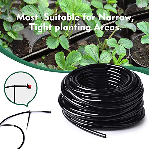 Bonviee 50FT 1/4” Drip Irrigation Tubing, 0.17” ID x 0.25” OD, Black - size: 50FT