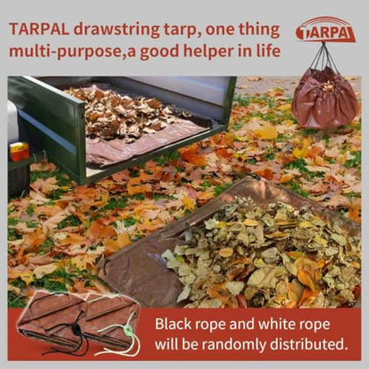 TARPAL 4x4 Feet(2pack) Small tarp with Drawstring Tarp Waterproof Brown - size: 4x4 Feet (2pack)-Finished size