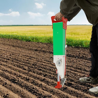 Manual Seeder, Adjustable Handheld Seeding Machine with Seed Trays in Various Sizes & Adjustable Depth and Height for Garden Home Vegetable Fertilizer Spreader