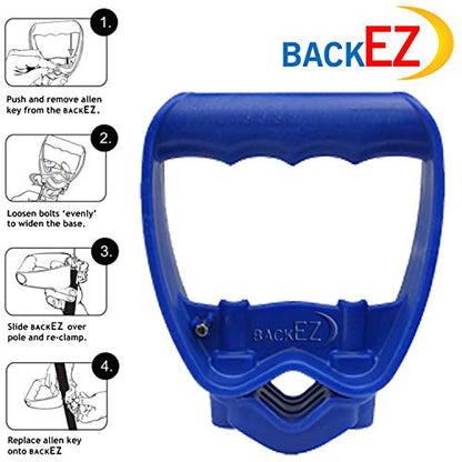 Back-Saving Tool Handle Attachment, EVR-Grip Upgrade, Labor-Saving Ergonomic Shovel Add-on Handle, Blue - color: Blue