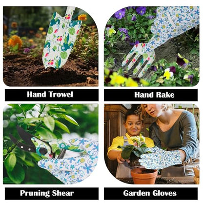 Garden Floral Tool Set with Tote, for Women Plant Lovers - style: Blue
