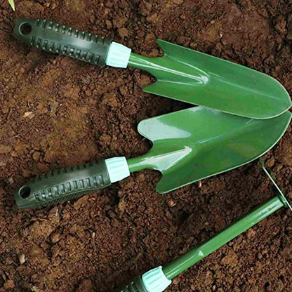 Garden Tool Shovel for Digging Gardening Trowel for Lawn Planting Alloy Spade Plastic Handle Anti Slippery - color: Green Long Handle