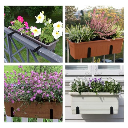 Window Box Bracket,Adjustable Planter Box Brackets,Black,6Pack - color: Black, size: 6 Pieces