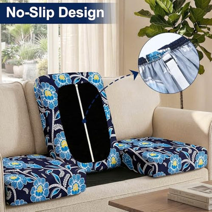 Smiry Waterproof Patio Cushion Covers, Stretch Outdoor Furniture Covers - color: Midnight Blue, size: 12PCS