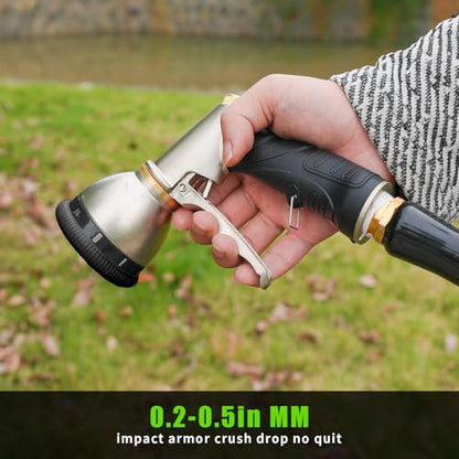 Besiter Garden Hose Nozzle Sprayer, Metal Water Hose Nozzle, High Pressure - color: Gray