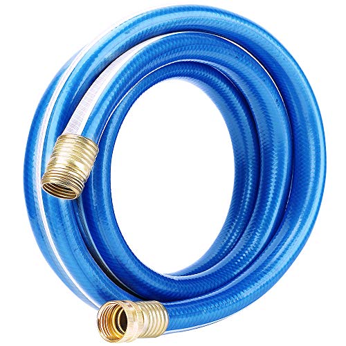 10 ft 3/4” Short Leader Garden Hose, Solution4Patio, Male/Female Fittings - color: Blue/White, size: 3/4 in. x 10 ft.