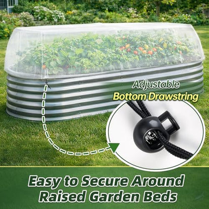 2 Pack Garden Netting for 4 x 2 x 1 FT Raised Beds - size: 4.92 x 2.29 x 1.47 FT