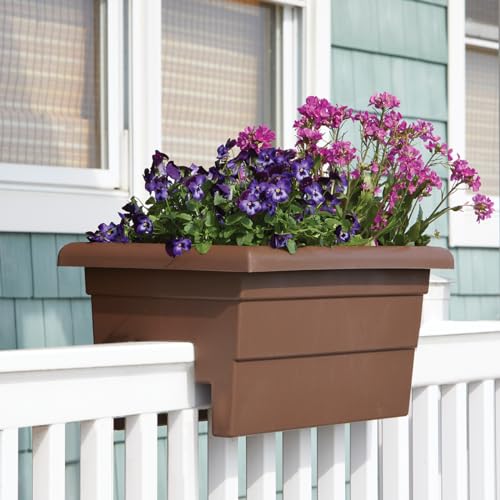 Root & Vessel Countryside Railing Planter Box, 24 Inch, Brown - color: Brown, size: 24 Inch