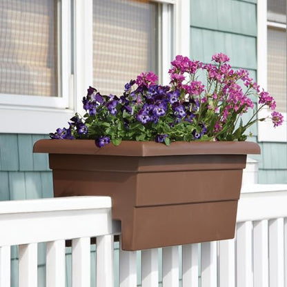Root & Vessel Countryside Railing Planter Box, 24 Inch, Brown - color: Brown, size: 24 Inch